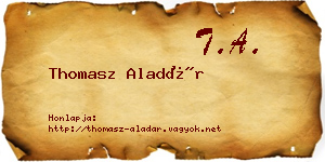 Thomasz Aladár névjegykártya